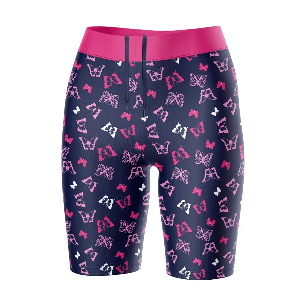 Beach Butterfly Print Kids Swim Shorts Indigo and Pink Ages 4-11 years - Jody and Lara