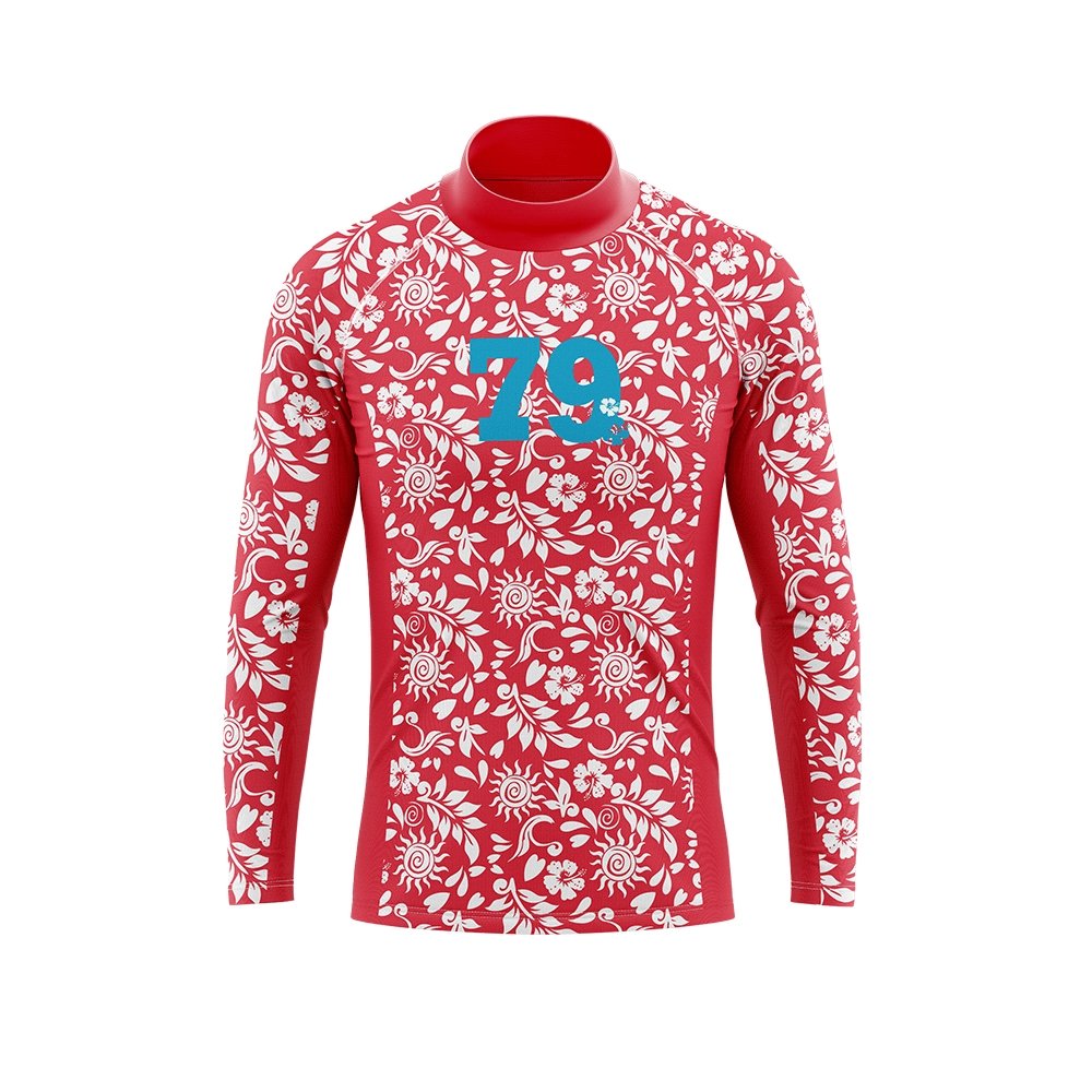 California Sunshine Coral and White Kids Long Sleeve Rash Vest age 4-11yrs - Jody and Lara