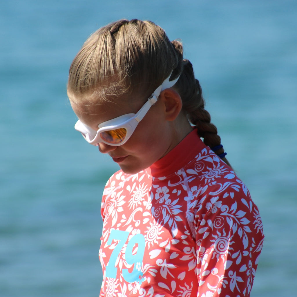 California Sunshine Kids Adult Mirrored tinted lenses UV400 Swimming Goggles Age 7 and upwards - Jody and Lara