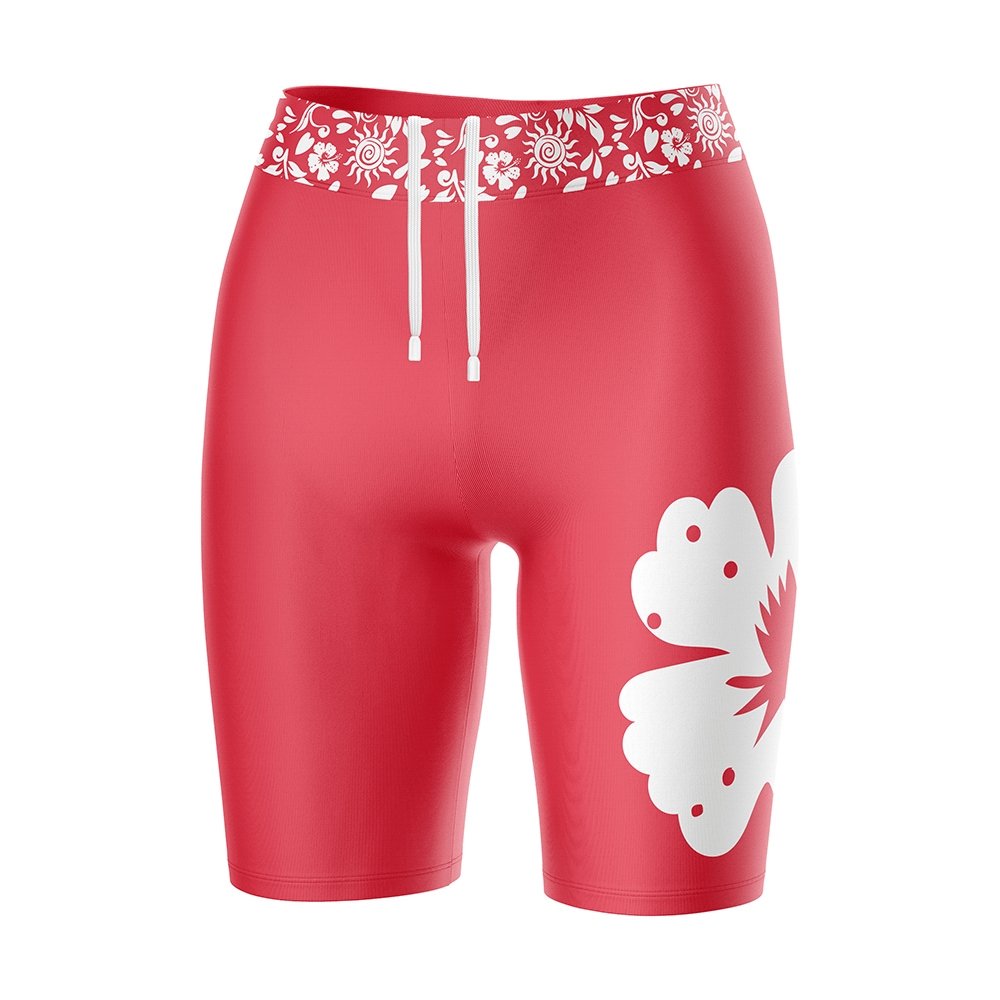 California Sunshine Kids Coral Swim shorts with large white floral print Age 4-11yrs - Jody and Lara